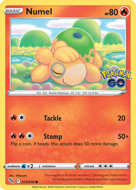 2022 Pokemon SWSH Pokemon Go 013/078 Numel Reverse