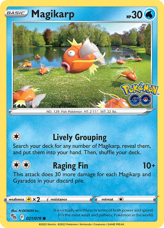 2022 Pokemon SWSH Pokemon Go 021/078 Magikarp Reverse