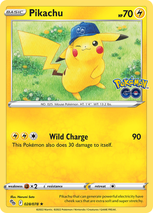 2022 Pokemon SWSH Pokemon Go 028/078 Pikachu Holo