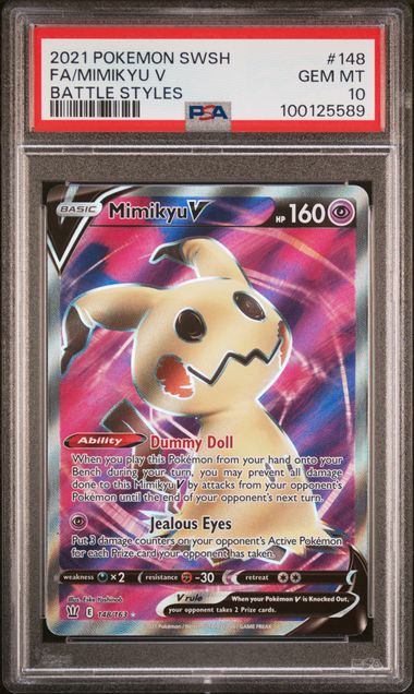 2021 Pokemon SWSH Battle Styles 148/163 Mimikyu V PSA 10