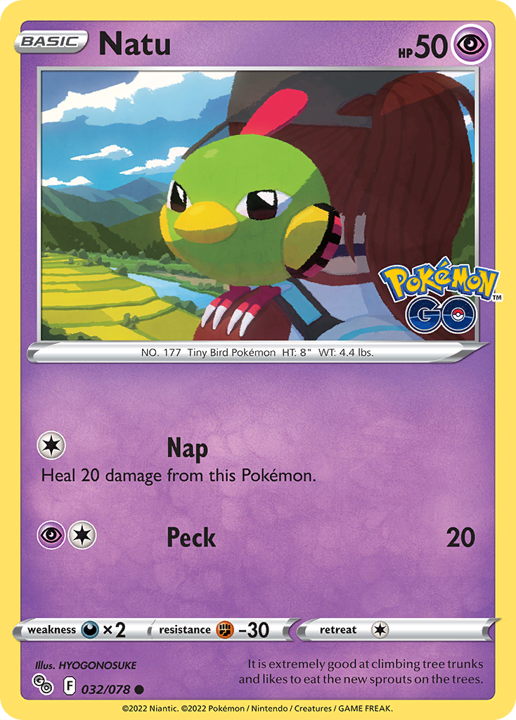 2022 Pokemon SWSH Pokemon Go 032/078 Natu