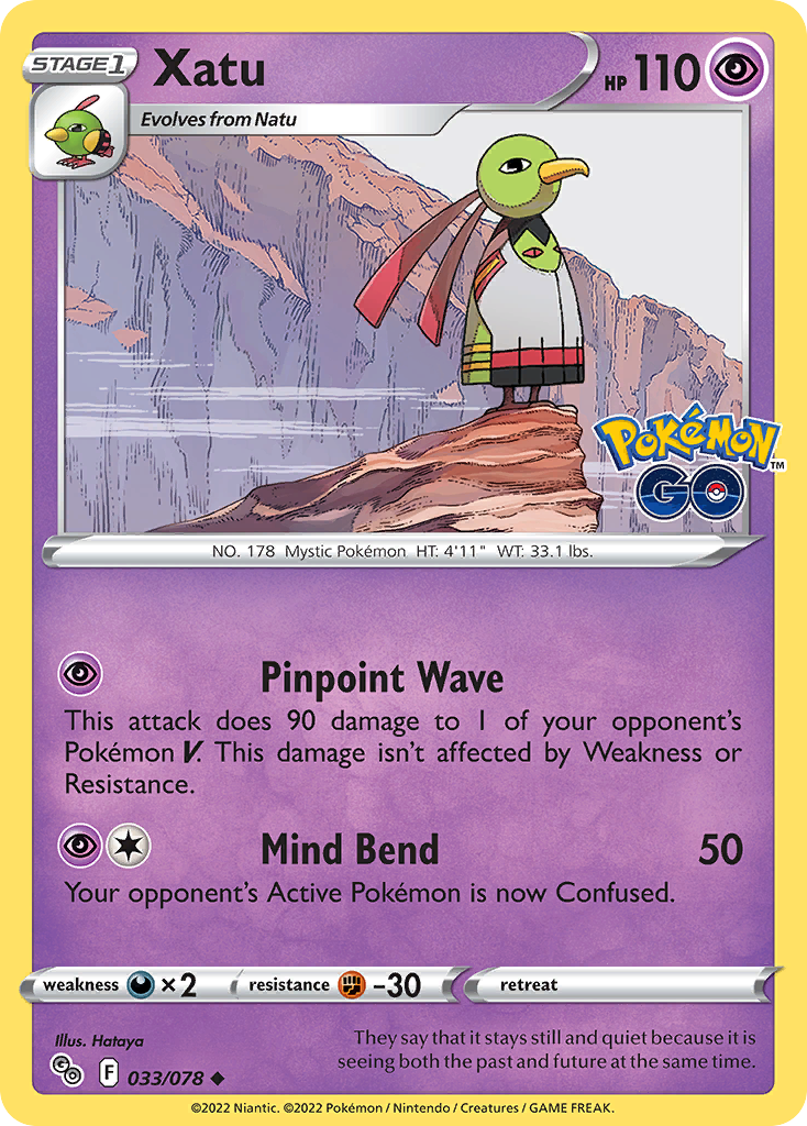 2022 Pokemon SWSH Pokemon Go 033/078 Xatu Reverse