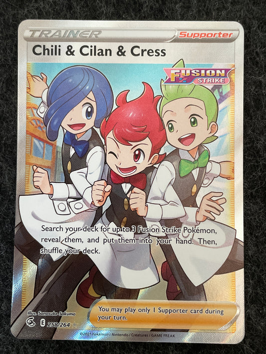 2022 Pokemon SWSH Fusion Strike 258/236 Chili & Cilan & Cress