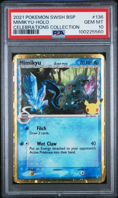 2021 Pokemon SWSH Celebrations Promo 136 Mimikyu Holo PSA 10