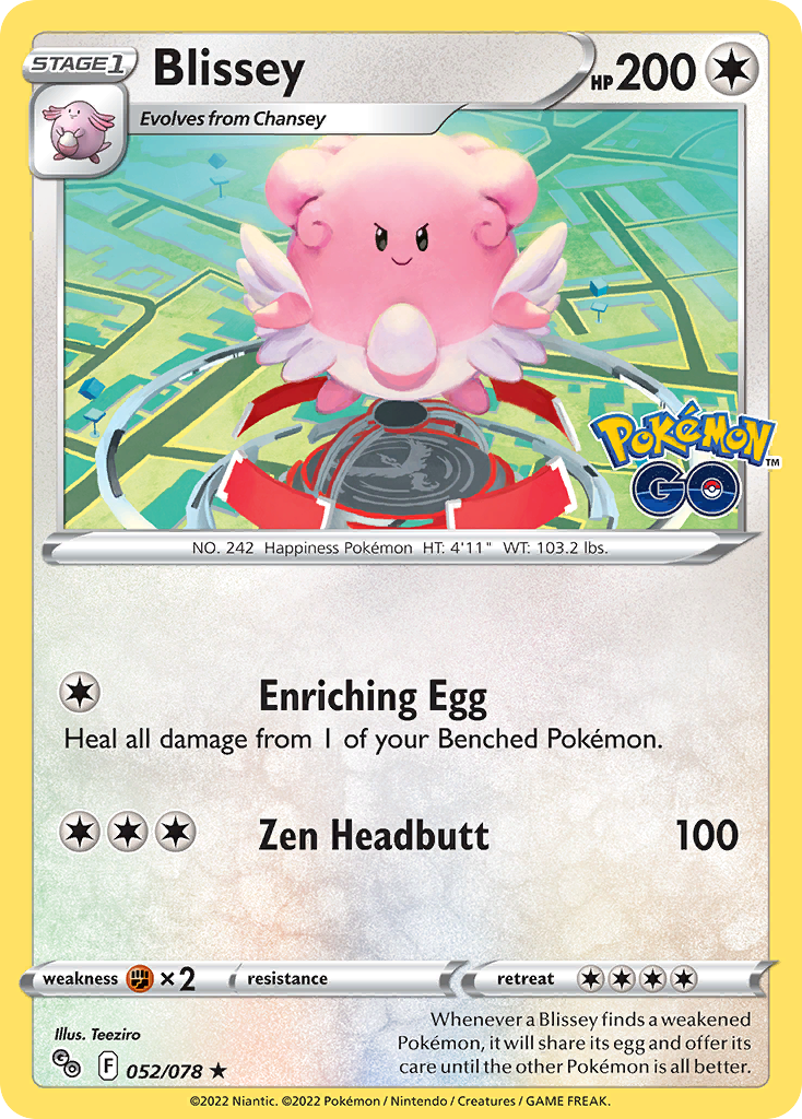 2022 Pokemon SWSH Pokemon Go 052/078 Blissey Reverse