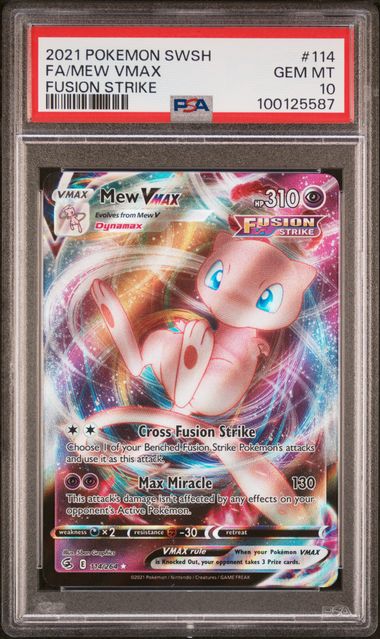 2021 Pokemon SWSH Fusion Strike 114/236 Mew VMAX PSA 10