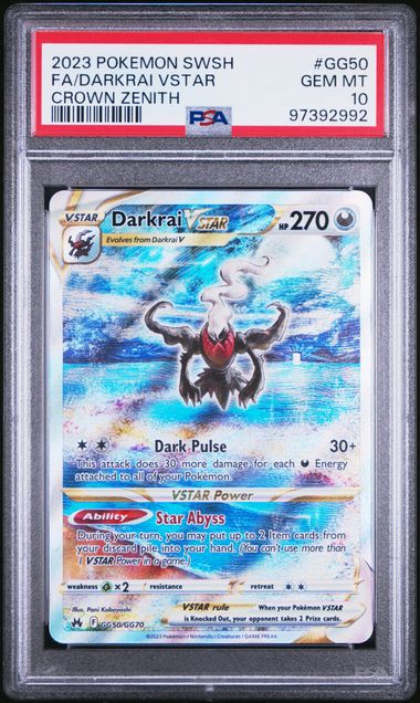 2023 Pokemon SWSH Crown Zenith GG50/GG70 Darkrai Vstar PSA 10