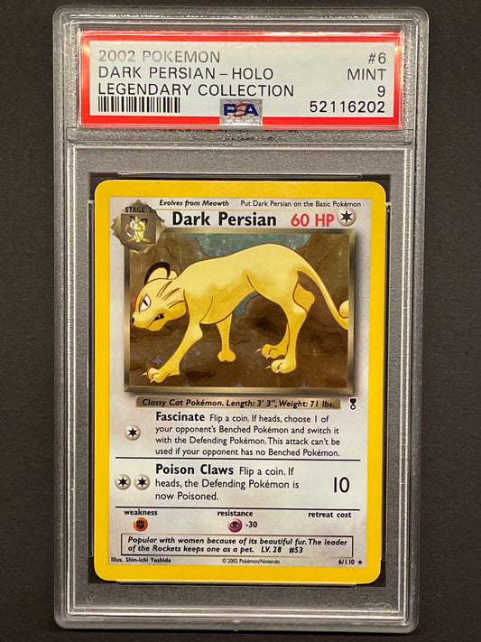 2002 Pokemon WotC Legendary Collection 6/110 Persian Holo PSA 9