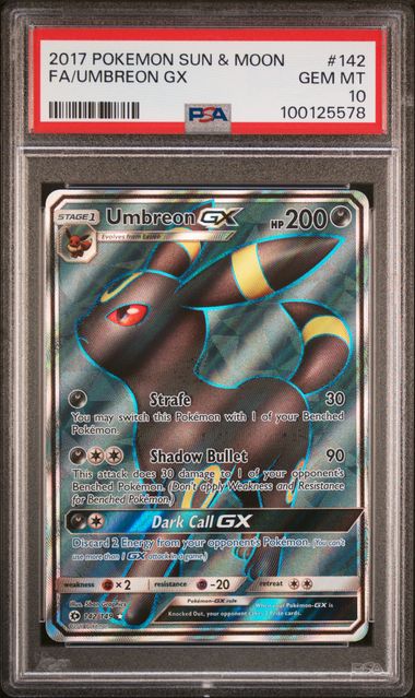 2017 Pokemon SM Sun & Moon Base 142/149 Umbreon GX PSA 10