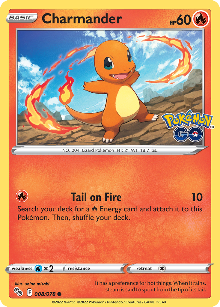 2022 Pokemon SWSH Pokemon Go 008/078 Charmander