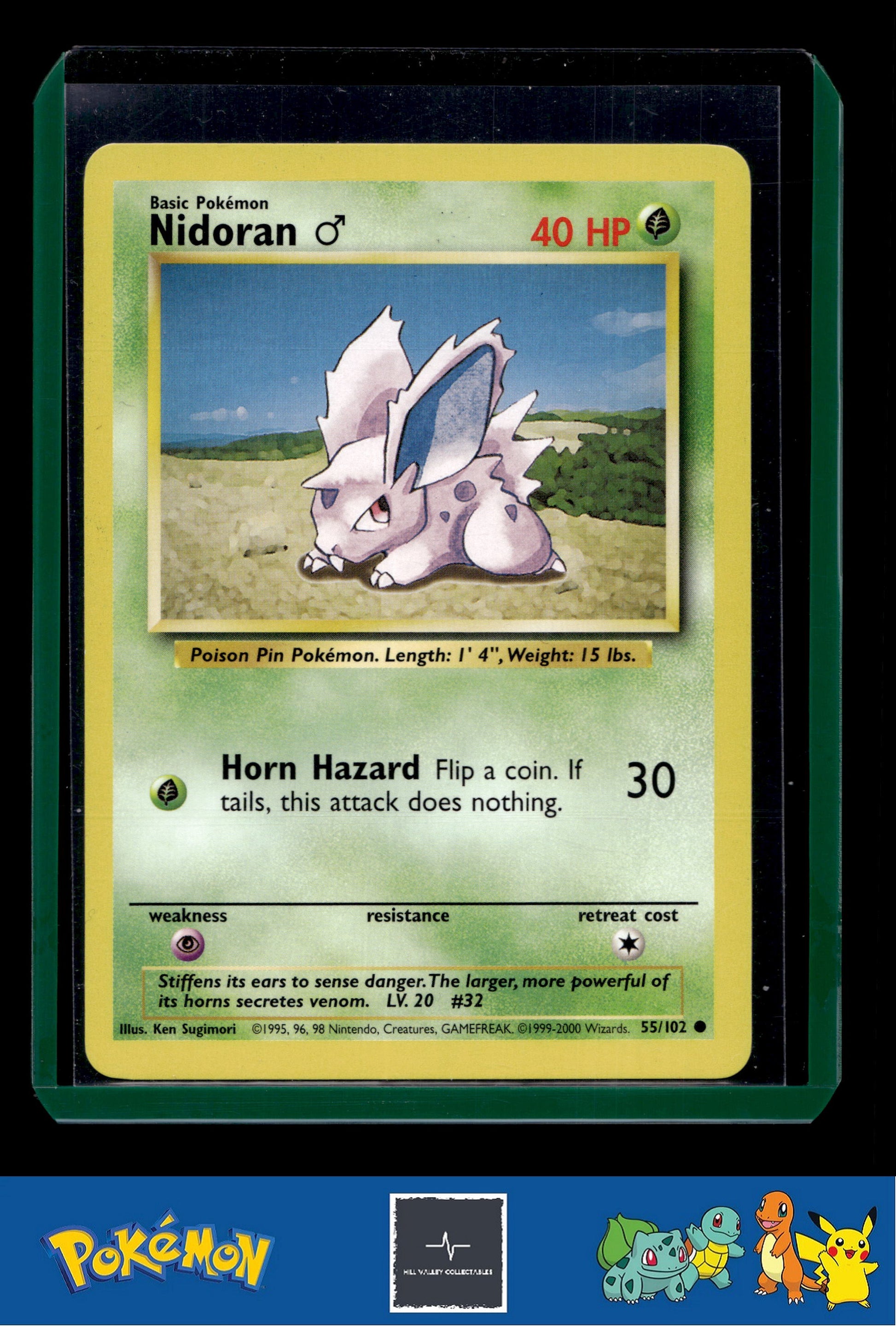 1999-2000 Pokemon 4th Print UK Base Set 55/102 Nidoran M