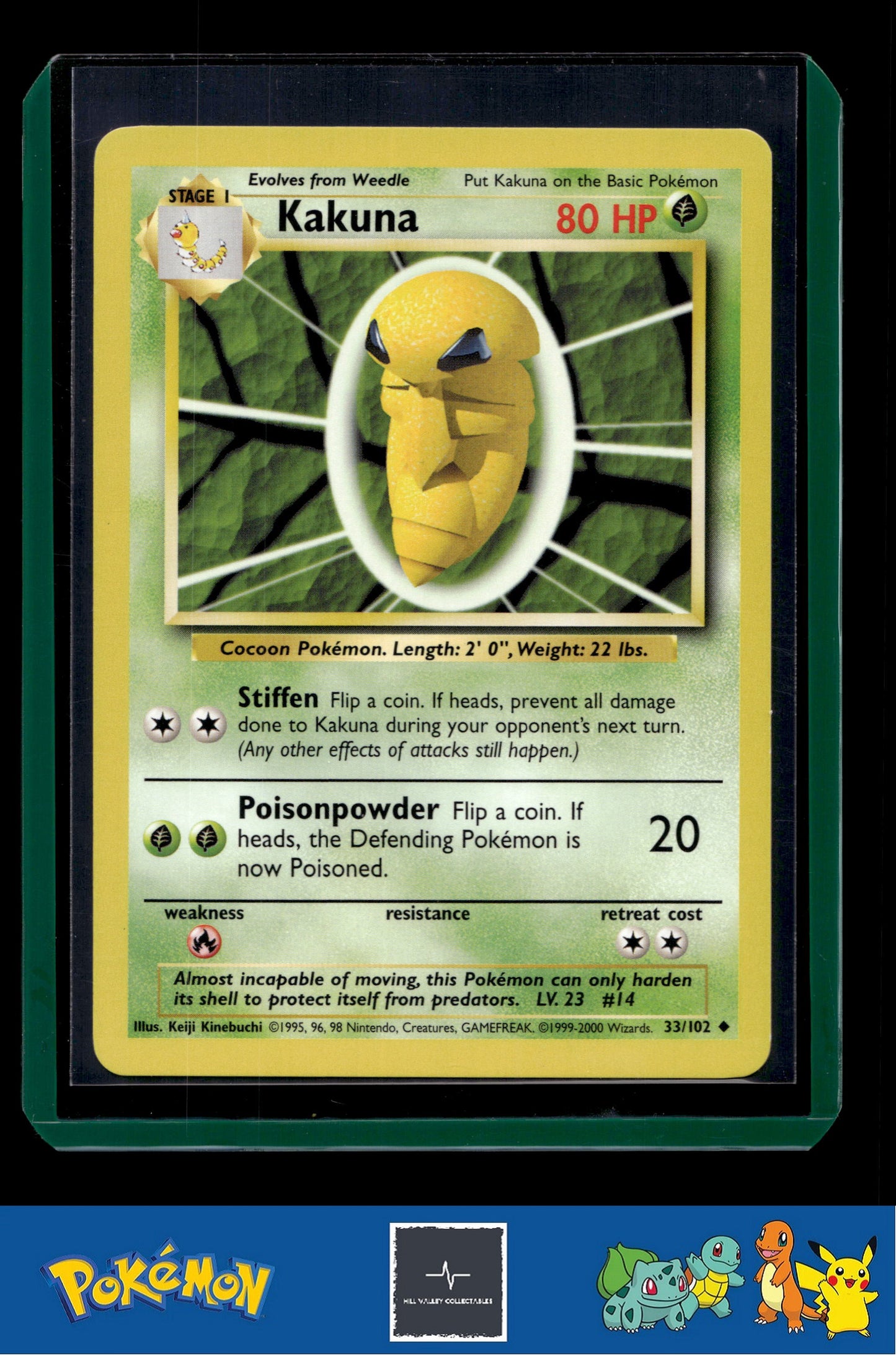 1999-2000 Pokemon 4th Print UK Base Set 33/102 Kakuna