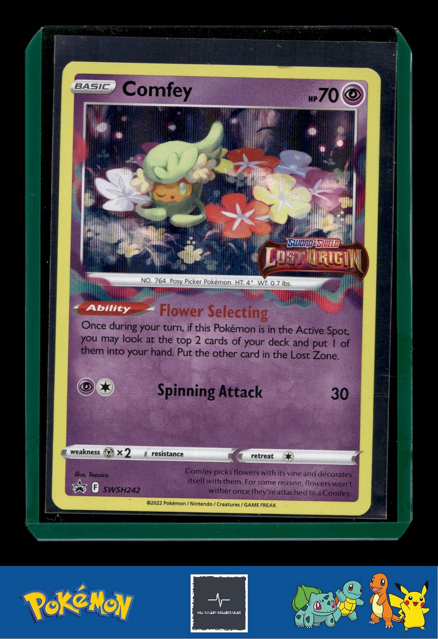 2022 Pokemon SWSH Lost Origin Promo SWSH242 Comfey (Prerelease)