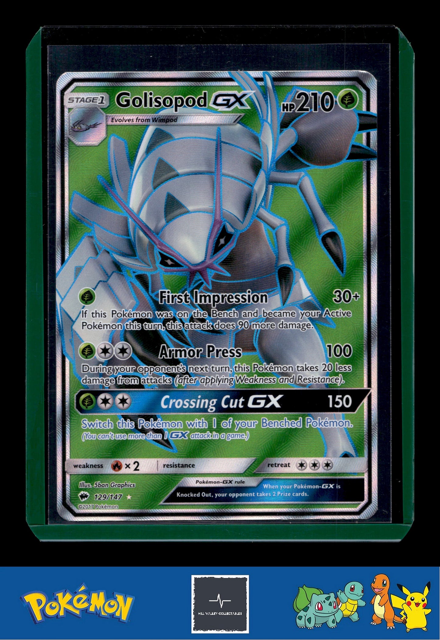 2019 Pokemon SM Burning Shadows 129/147 Golisopod GX