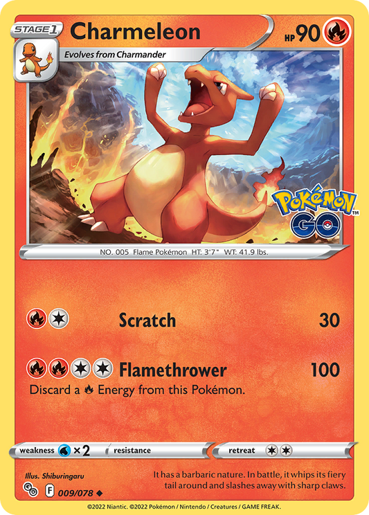 2022 Pokemon SWSH Pokemon Go 009/078 Charmeleon