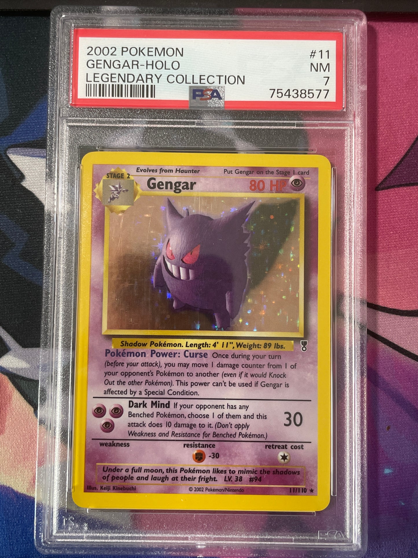 2002 Pokemon WotC Legendary Collection 11/110 Gengar Holo PSA 7