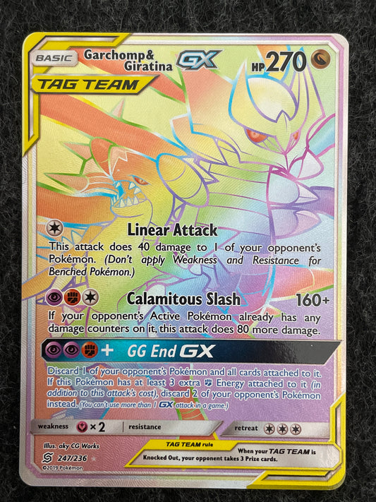 2019 Pokemon SM Unified Minds 247/236 Garchomp & Giratina GX