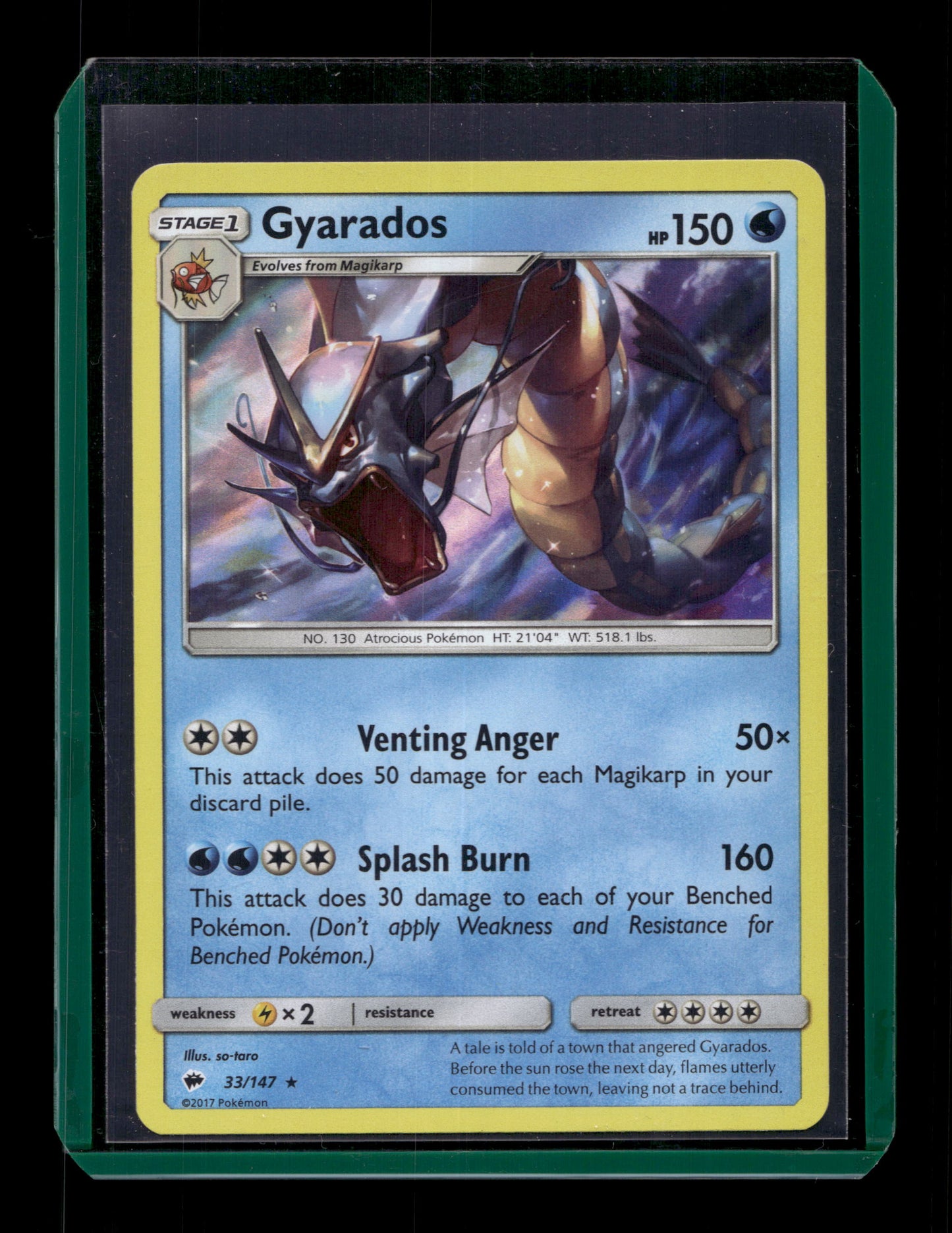 2017 Pokemon SM Burning Shadows 33/147 Gyarados Holo