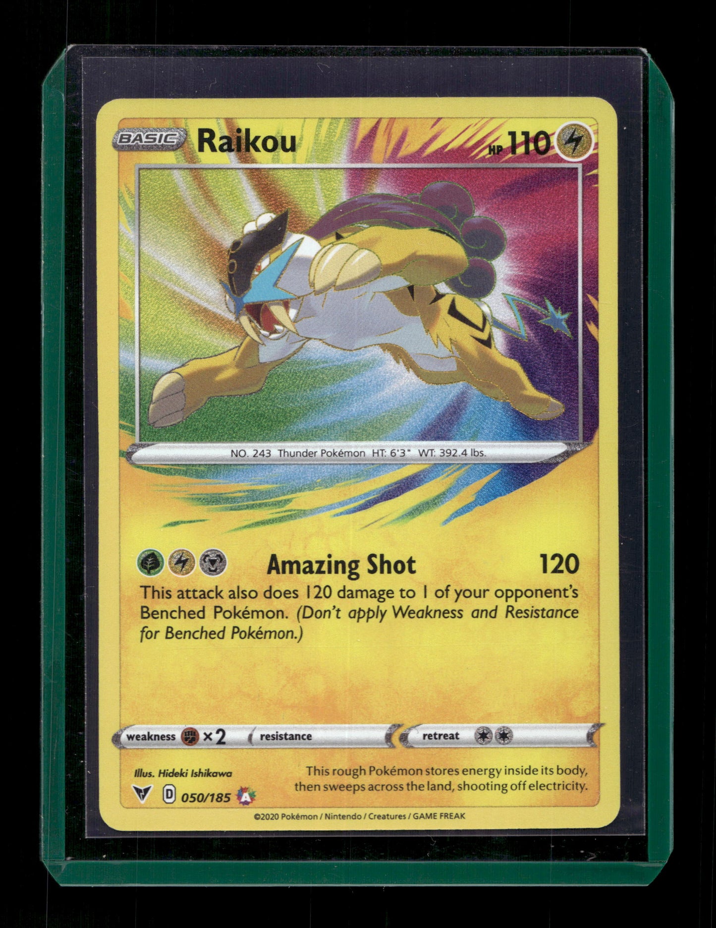 2020 Pokemon SWSH Vivid Voltage 050/185 Raikou Amazing Rare