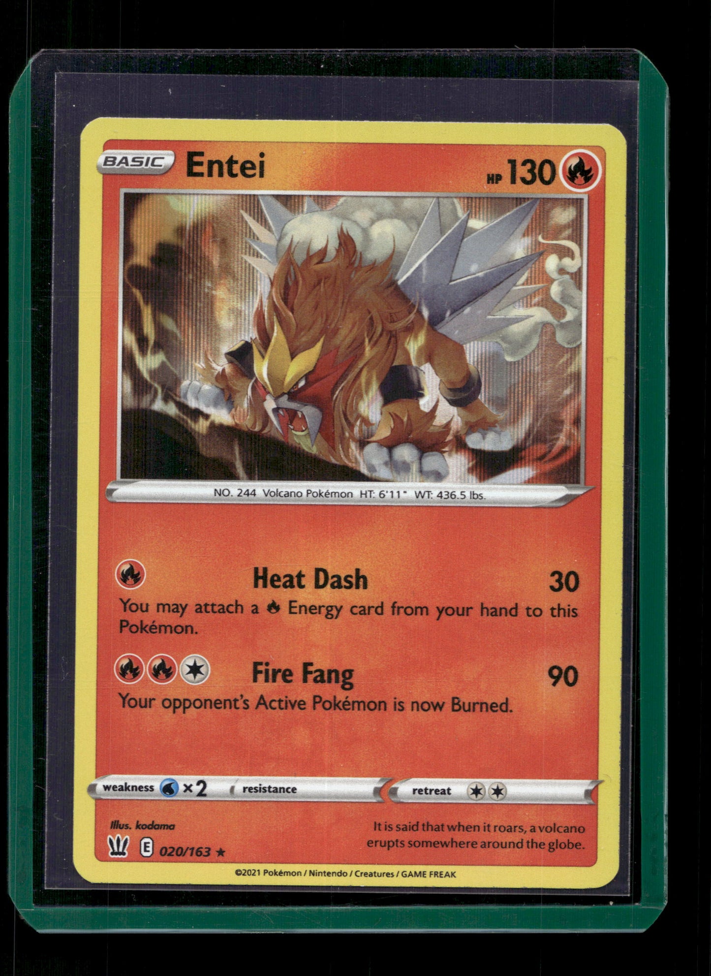 2021 Pokemon SWSH Battle Styles 020/163 Entei Holo