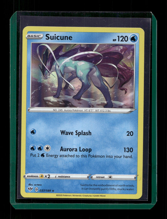 2020 Pokemon SWSH Darkness Ablaze 037/189 Suicune Holo