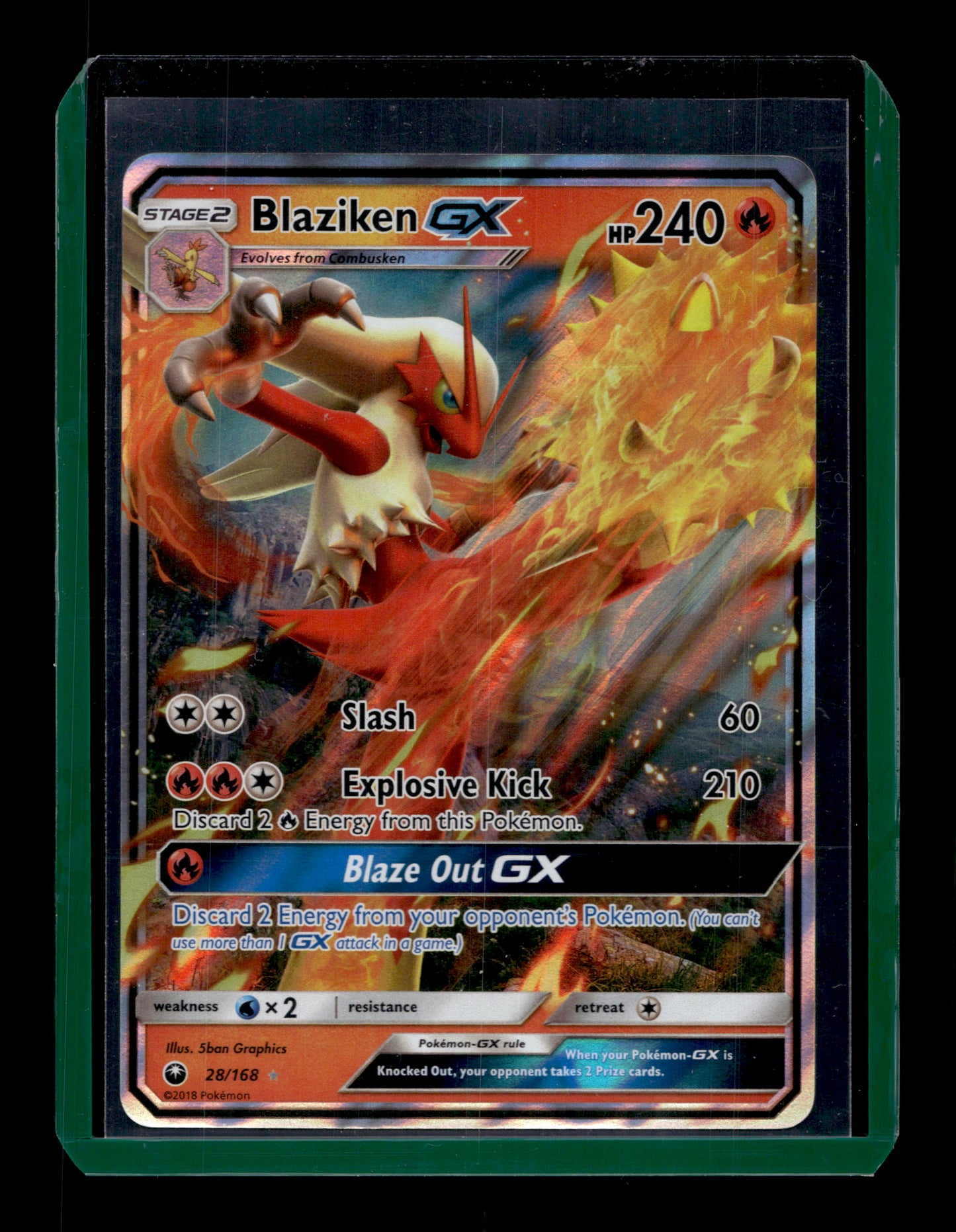 2018 Pokemon SM Celestial Storm 28/168 Blaziken GX