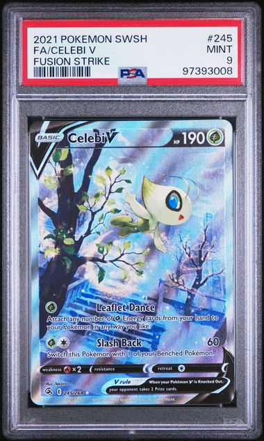 2021 Pokemon SWSH Fusion Strike 245/264 Celebi V PSA 9