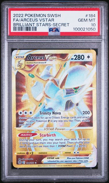 2022 Pokemon SWSH Brilliant Stars 184/172 Arceus Vstar PSA 10