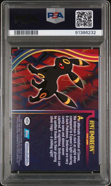 2001 Topps Pokemon Johto League Champions 197 Umbreon PSA 7