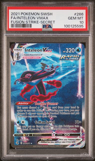 2021 Pokemon SWSH Fusion Strike 266/236 Inteleon VMAX PSA 10