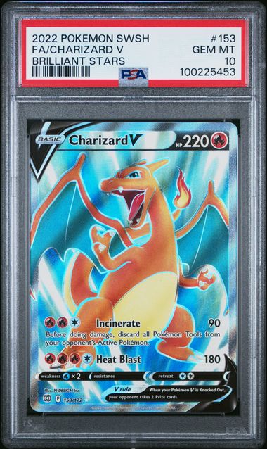 2022 Pokemon SWSH Brilliant Stars 153/172 Charizard V PSA 10