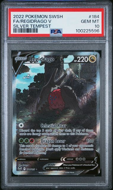 2022 Pokemon SWSH Silver Tempest 184/195 Regidrago V PSA 10