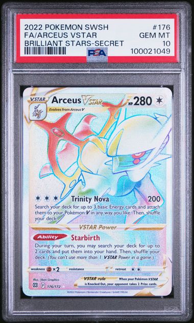 2022 Pokemon SWSH Brilliant Stars 176/172 Arceus Vstar PSA 10