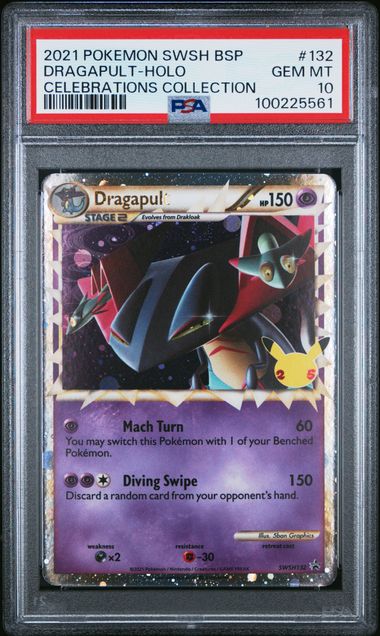 2021 Pokemon SWSH Celebrations Promo 132 Dragapult Holo PSA 10