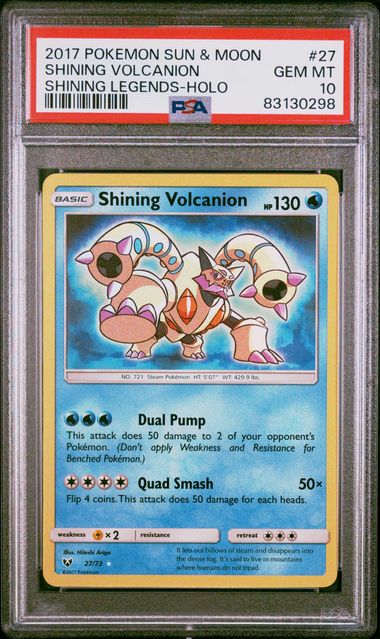 2017 Pokemon SM Shining Legends 27/73 Shining Volcanion PSA 10