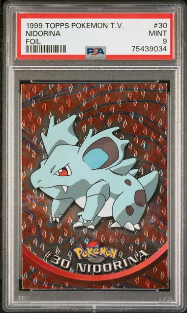 1999 Topps Pokemon TV Animation 3rd Print 30 Nidorina Flame Foil PSA 9