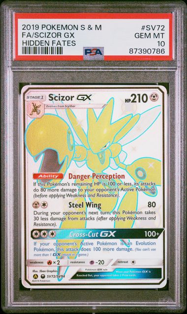 2019 Pokemon SM Hidden Fates SV72/SV94 Scizor GX PSA 10