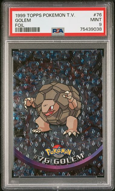 1999 Topps Pokemon TV Animation 3rd Print 76 Golem Flame Foil PSA 9