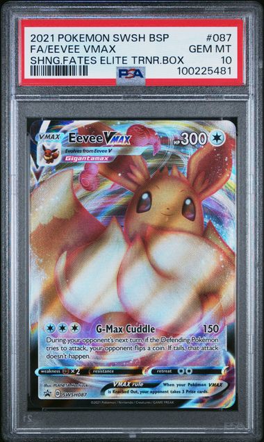 2021 Pokemon SWSH Shining Fates ETB Promo SWSH087 Eevee V PSA 10